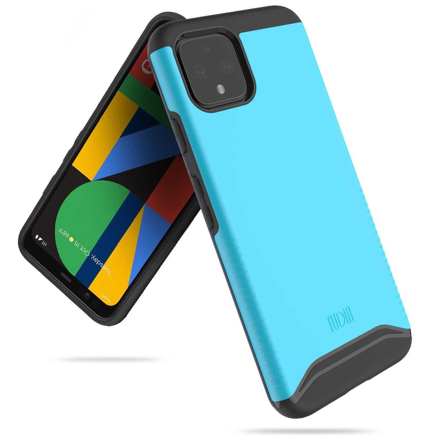 TUDIA MERGE rugged dual-layer blue case for Google Pixel 4 - shockproof heavy-duty phone cover