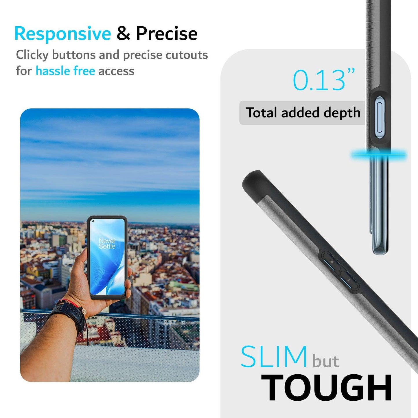TUDIA Merge Rugged Case for OnePlus Nord N200 5G – Shockproof Dual Layer Slim Protective Phone Cover