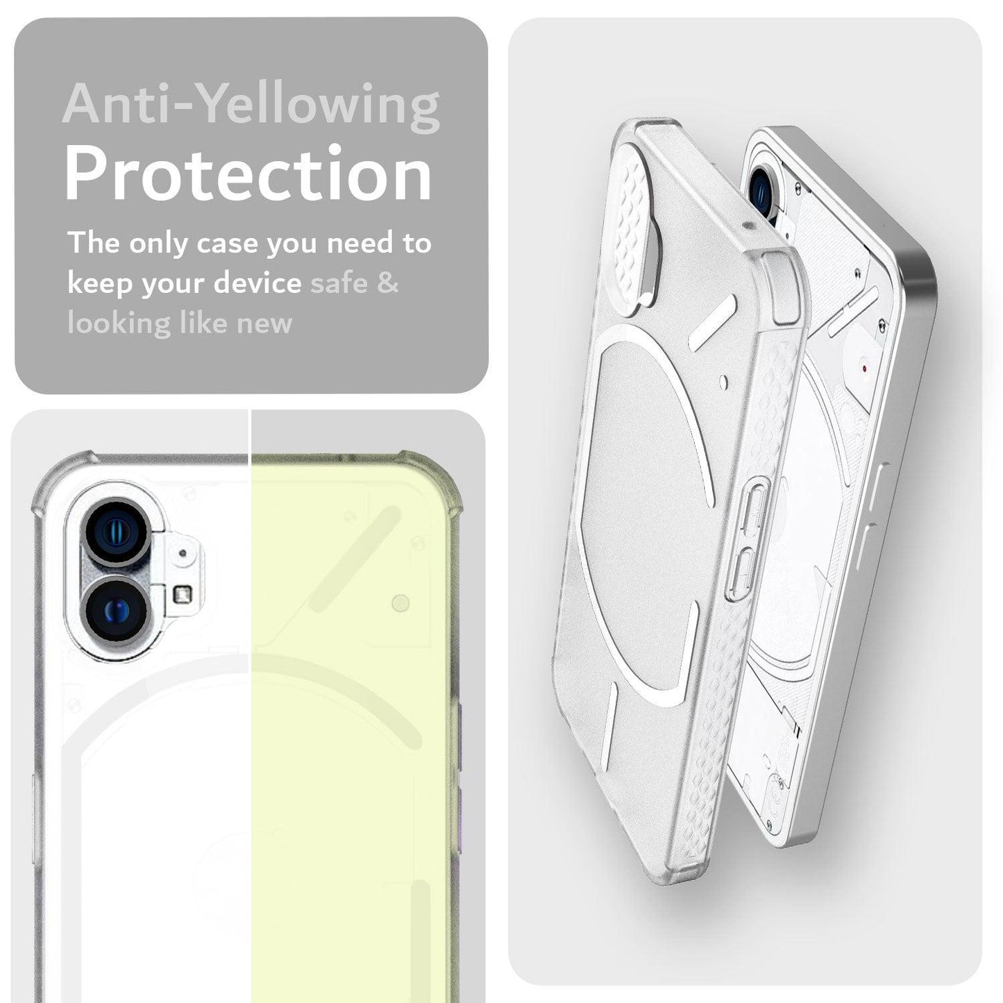SKN Nothing Phone (1) Case in Clear Frosted – Ultra Thin TPU Anti-Yellowing Protective Cover