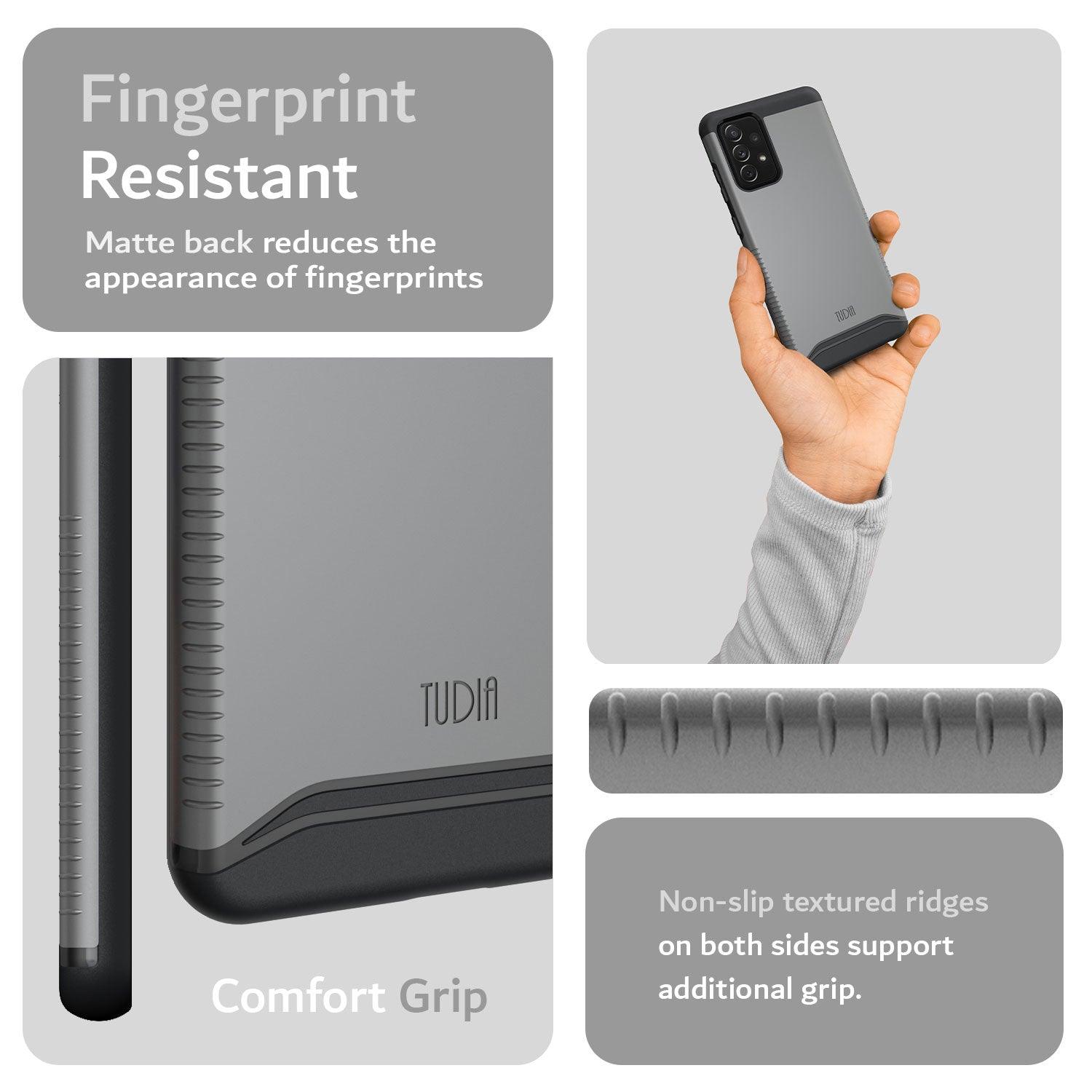 Samsung Galaxy A72 MERGE Case Black – Heavy Duty Dual Layer Fingerprint Resistant Protective Phone Cover