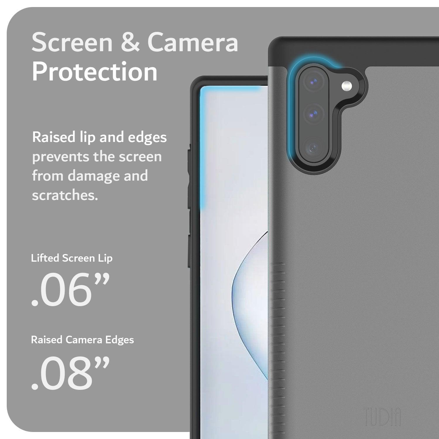 TUDIA MERGE Case for Samsung Galaxy Note 10 – Dual Layer Heavy Duty Shockproof Phone Cover with Screen and Camera Protection