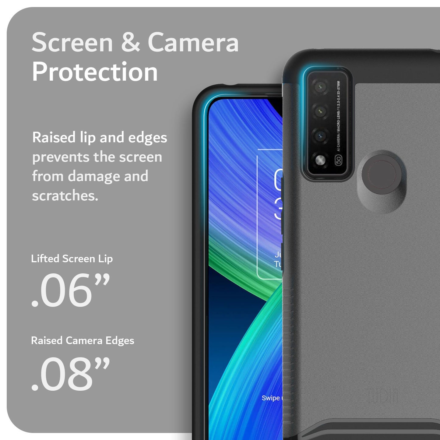 TCL 20R 5G, TCL 20 AX 5G, TCL Bremen 5G phone case MERGE heavy duty protective cover with reinforced screen and camera protection