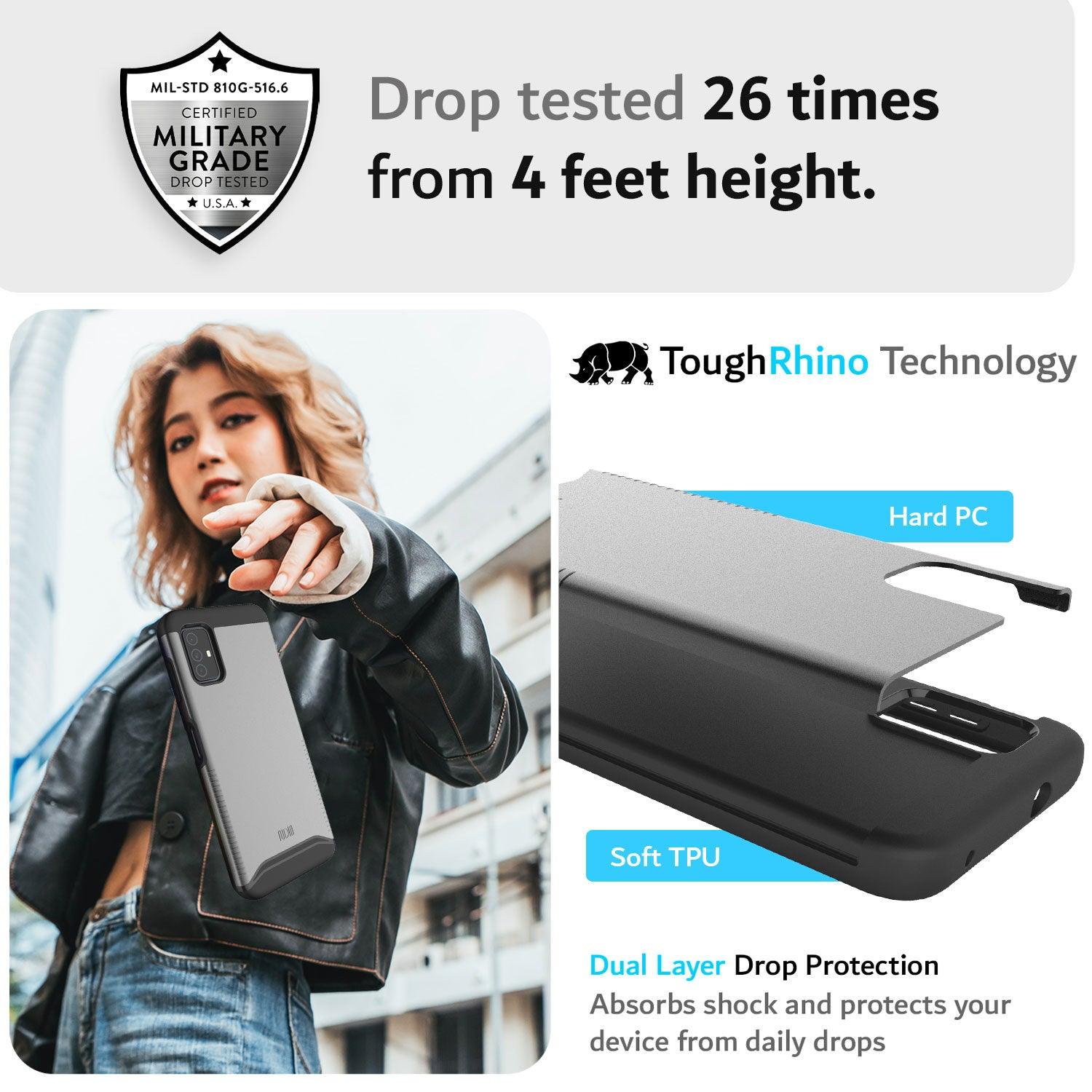 TUDIA MERGE Series Rugged Dual Layer Case for Boost Mobile Celero 5G – Heavy Duty Military Grade Drop Protection