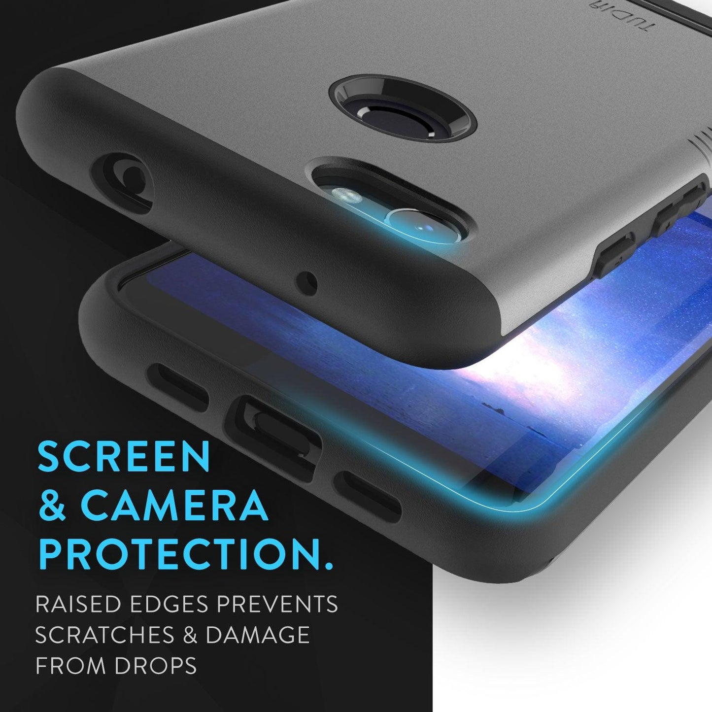 TUDIA Google Pixel 3a MERGE Case 2019 – Heavy Duty Dual Layer Protection for Screen and Camera
