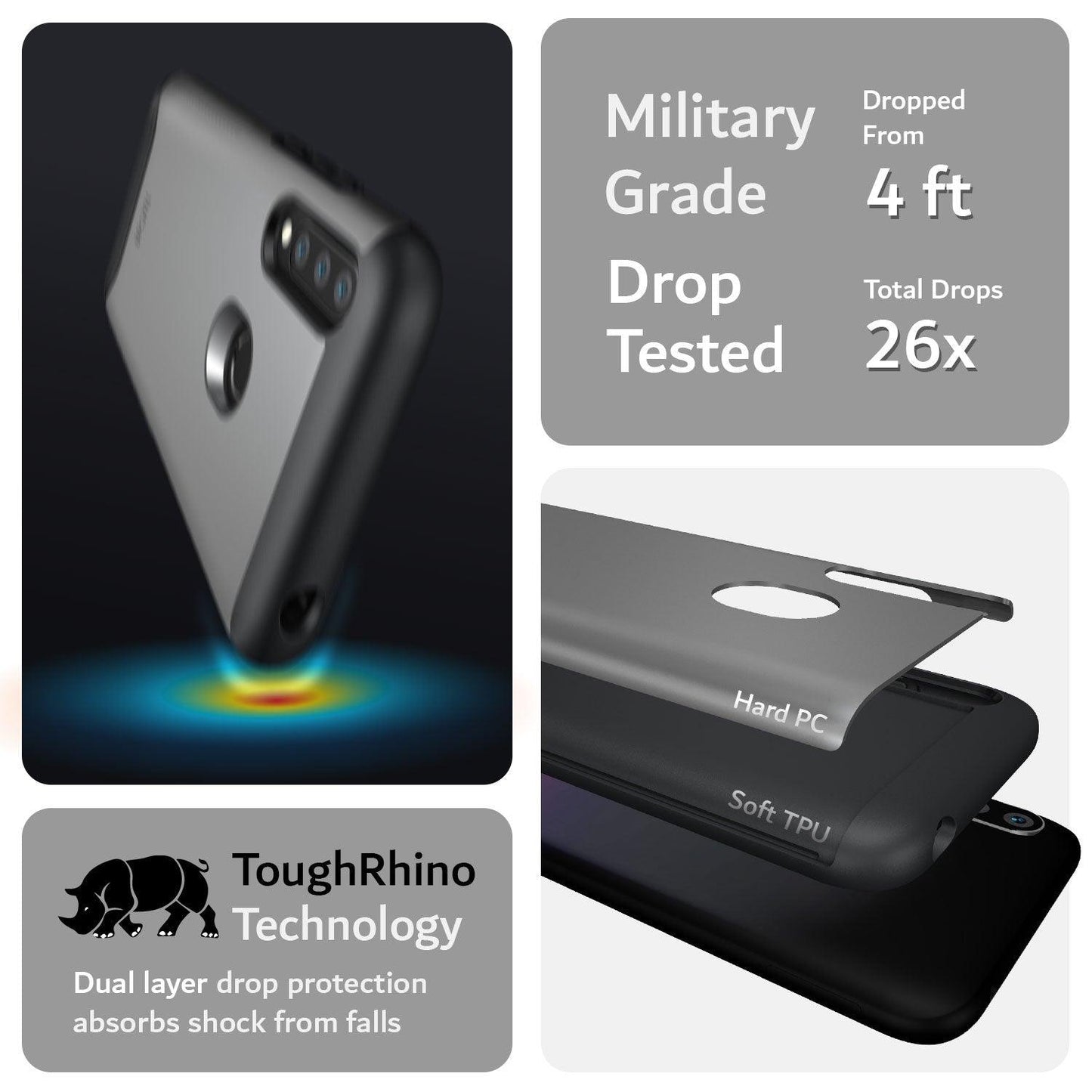 TUDIA DualShield Heavy Duty Protective Case for BLU V90 / BLU G80 with Dual Layer Military Grade Drop Protection