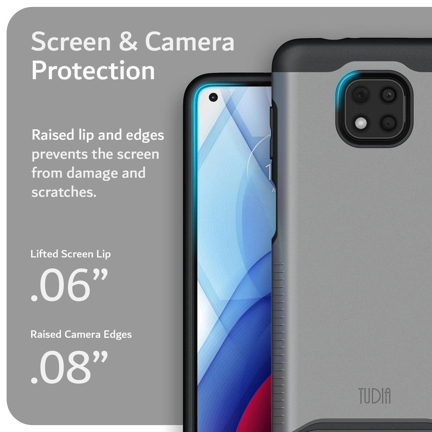 TUDIA Merge Heavy Duty Dual Layer Case for Motorola Moto G Power (2021), Matte Black Shockproof Fingerprint Resistant Protective Cover