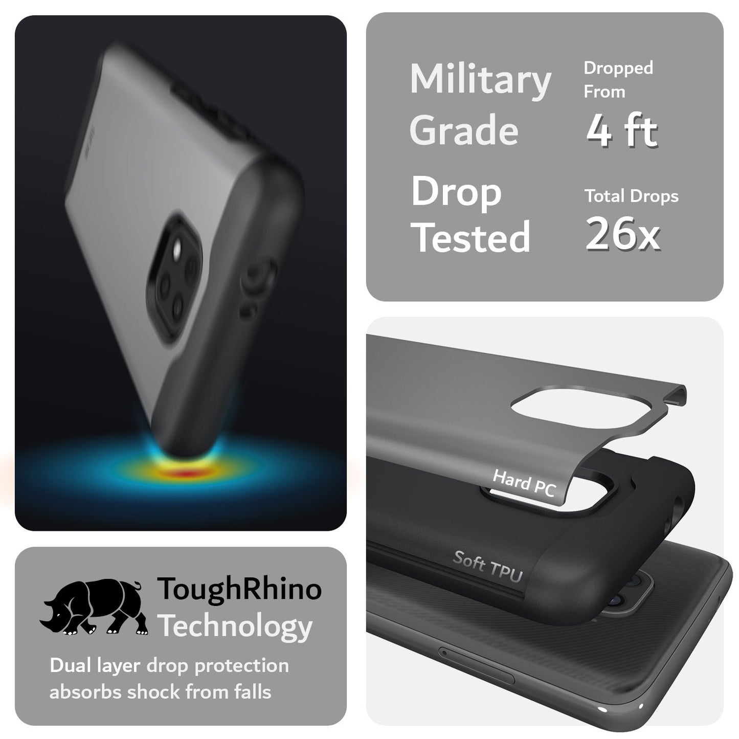 TUDIA MERGE DualShield Case for Moto G Power 2021 – Black Heavy Duty Military Grade Drop Tested Protective Cover