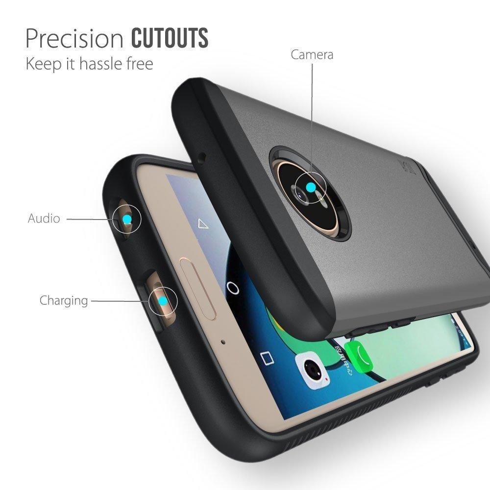 TUDIA Dual Layer Heavy Duty Case for Motorola Moto G6 – MERGE Series Shockproof Cover with Precise Cutouts