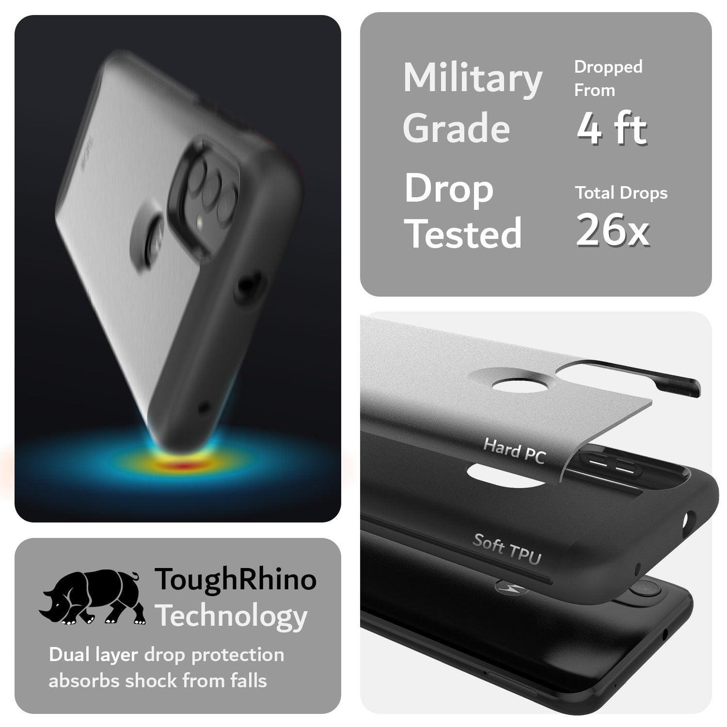 TUDIA MERGE case for Motorola Moto G Power 2022 and Moto G Play 2023 – Shockproof military-grade dual layer protective phone cover