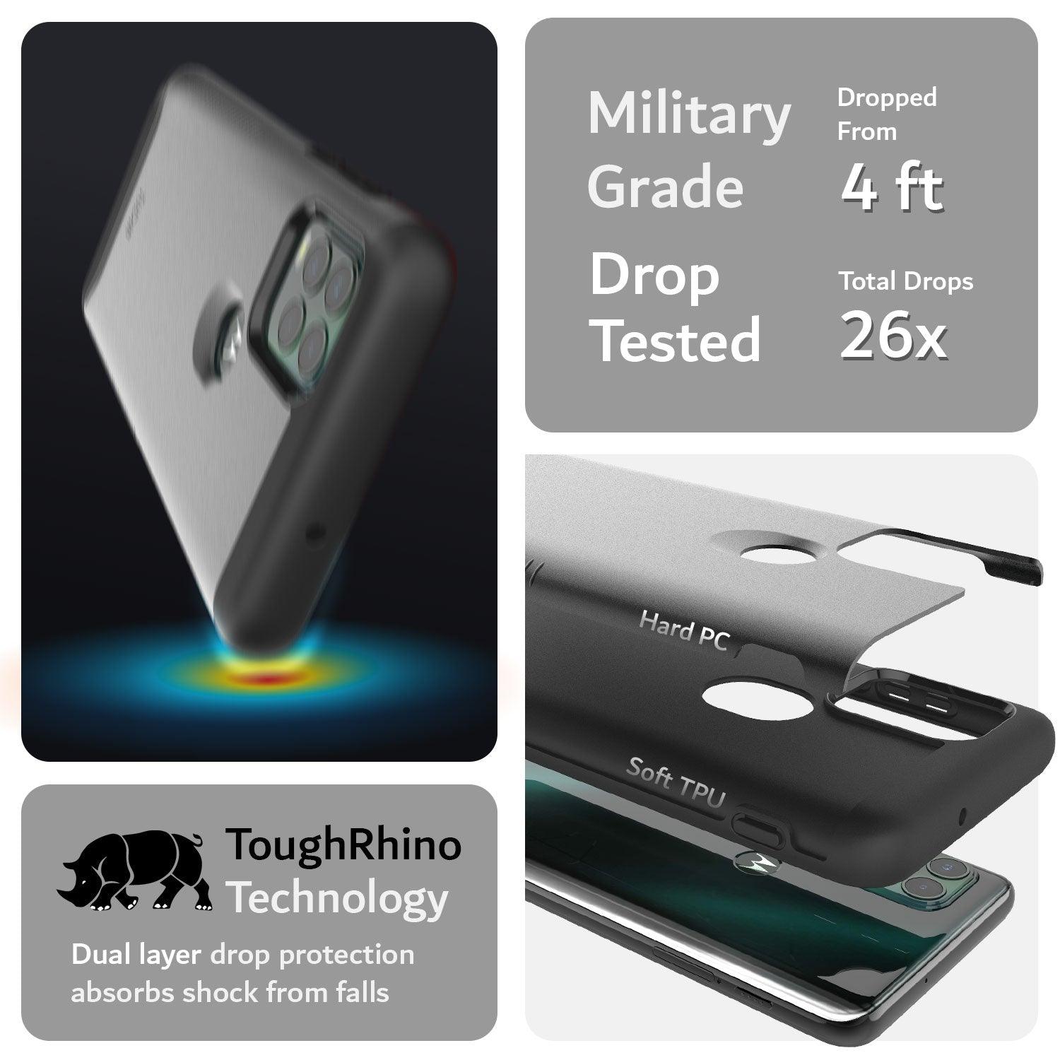 TUDIA MERGE DualShield case for Motorola Moto G Stylus 5G (2021) in matte black, heavy duty military-grade shockproof protection with dual-layer design