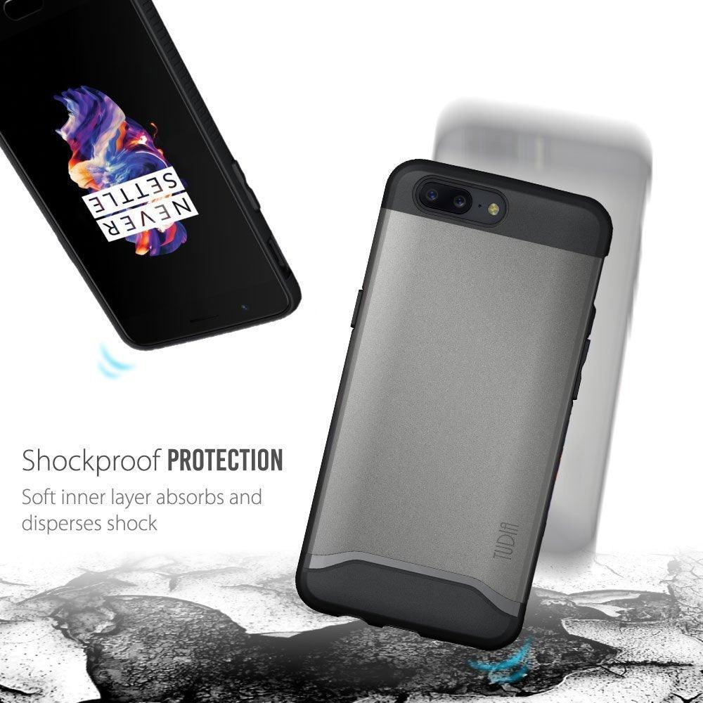 TUDIA Dual Layer Shockproof Case for OnePlus 5 – Heavy Duty Protective Phone Cover
