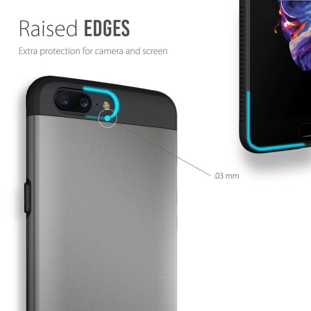 TUDIA Merge Heavy Duty Dual Layer Protective Case for OnePlus 5 with Raised Edge Design