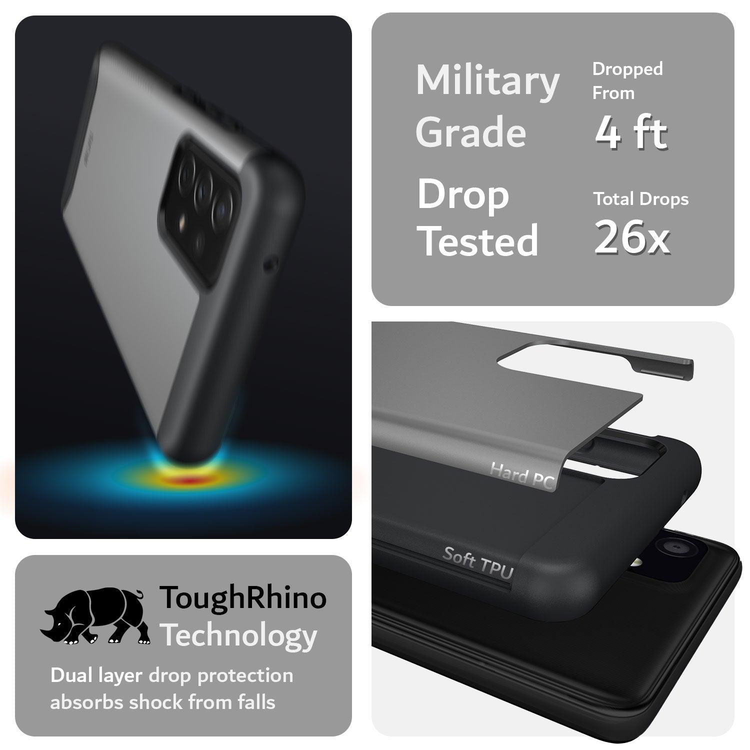 TUDIA Merge Heavy Duty Dual Layer Case for Samsung Galaxy A72 in Black – Military Grade Drop Protection Cover