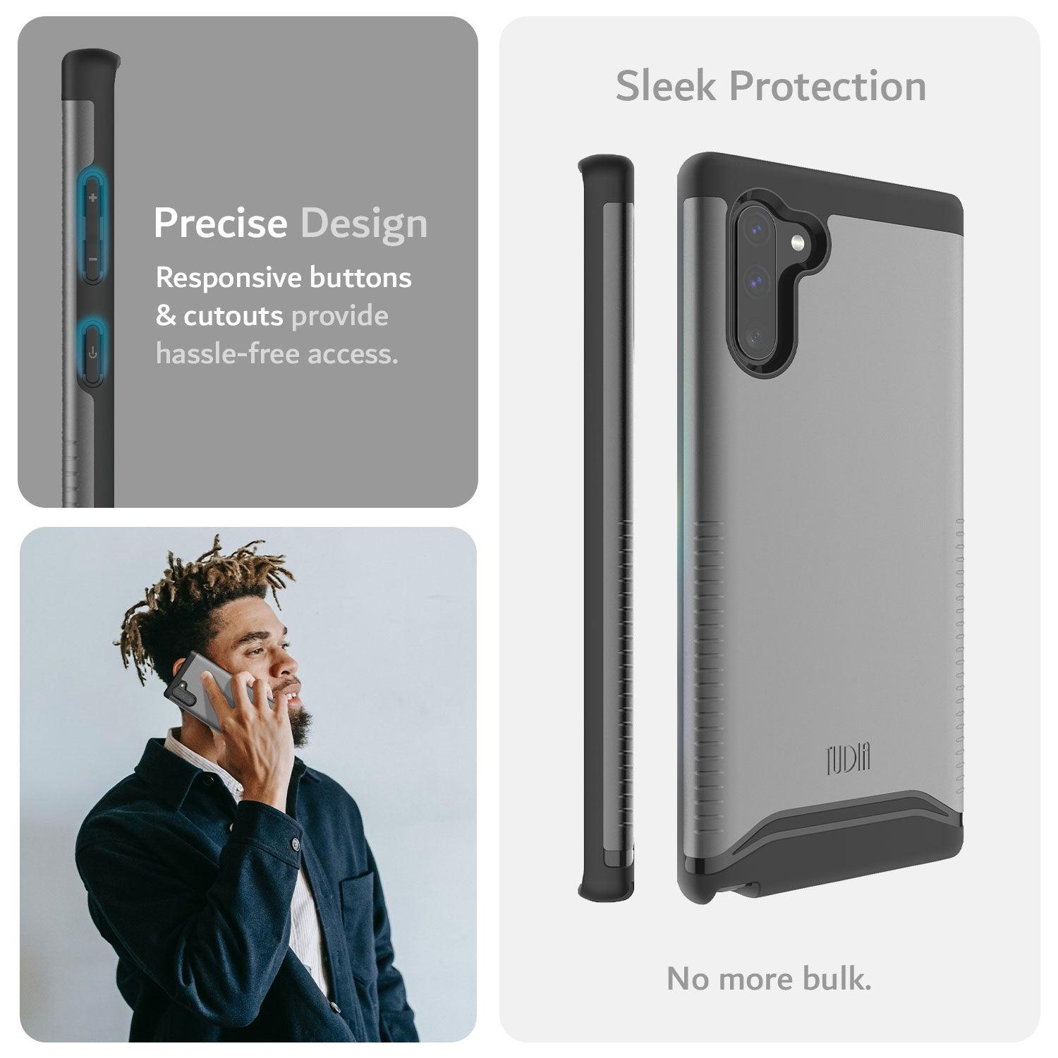 TUDIA Samsung Galaxy Note 10 Merge Case – Rugged Dual Layer Protective Cover with Precise Cutouts and Tactile Buttons