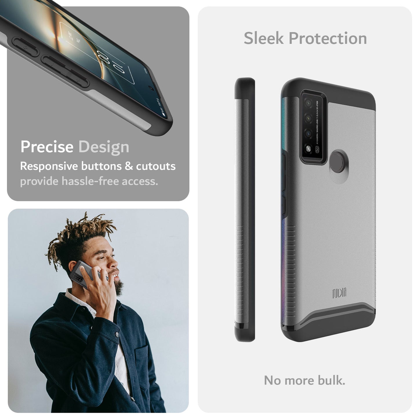 TUDIA TCL 30 V 5G MERGE Series Case – Rugged Dual Layer Slim Fit Cover with Precise Cutouts and Responsive Buttons