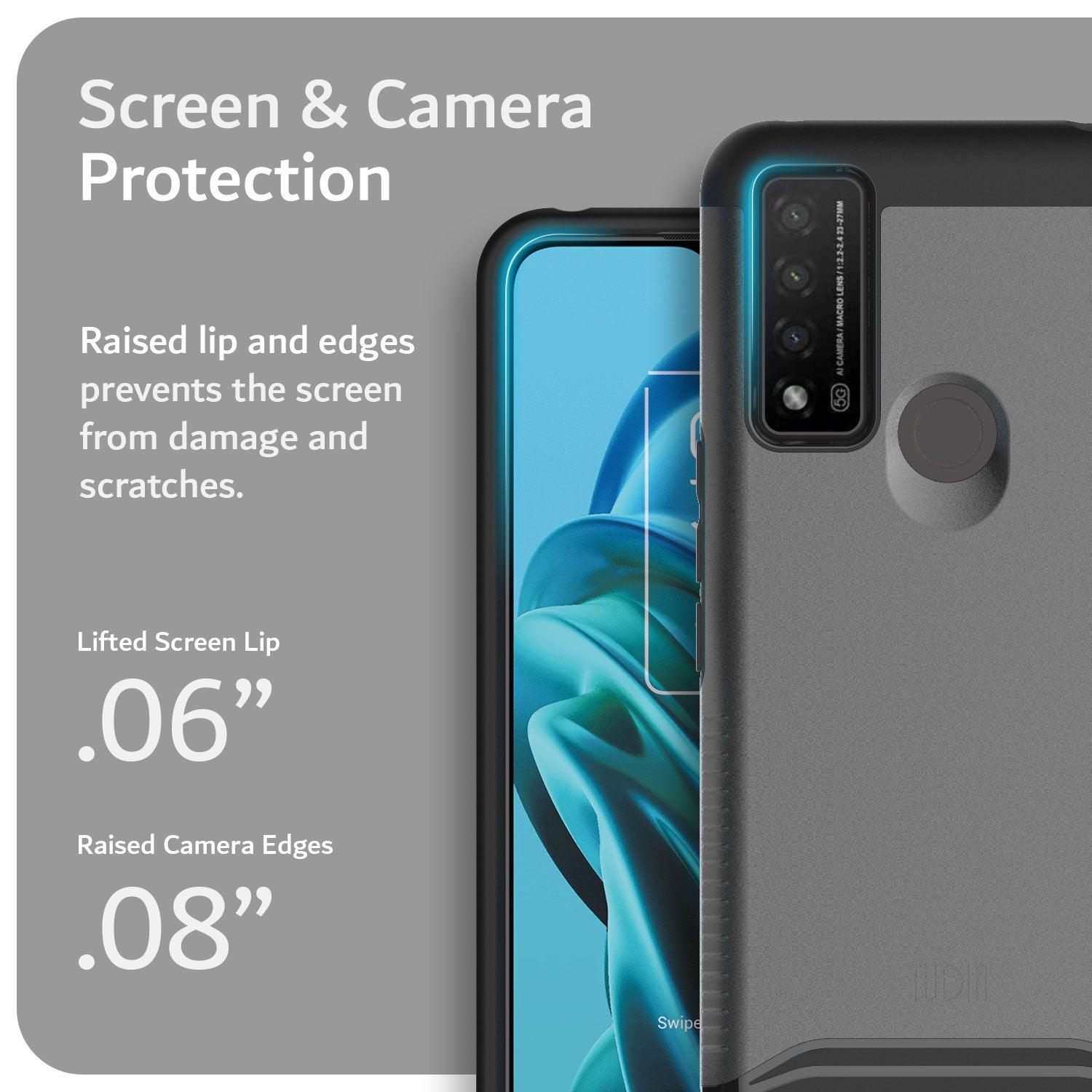TUDIA MERGE Series Heavy Duty Dual-Layer Case for TCL 30 XE 5G with Screen and Camera Protection