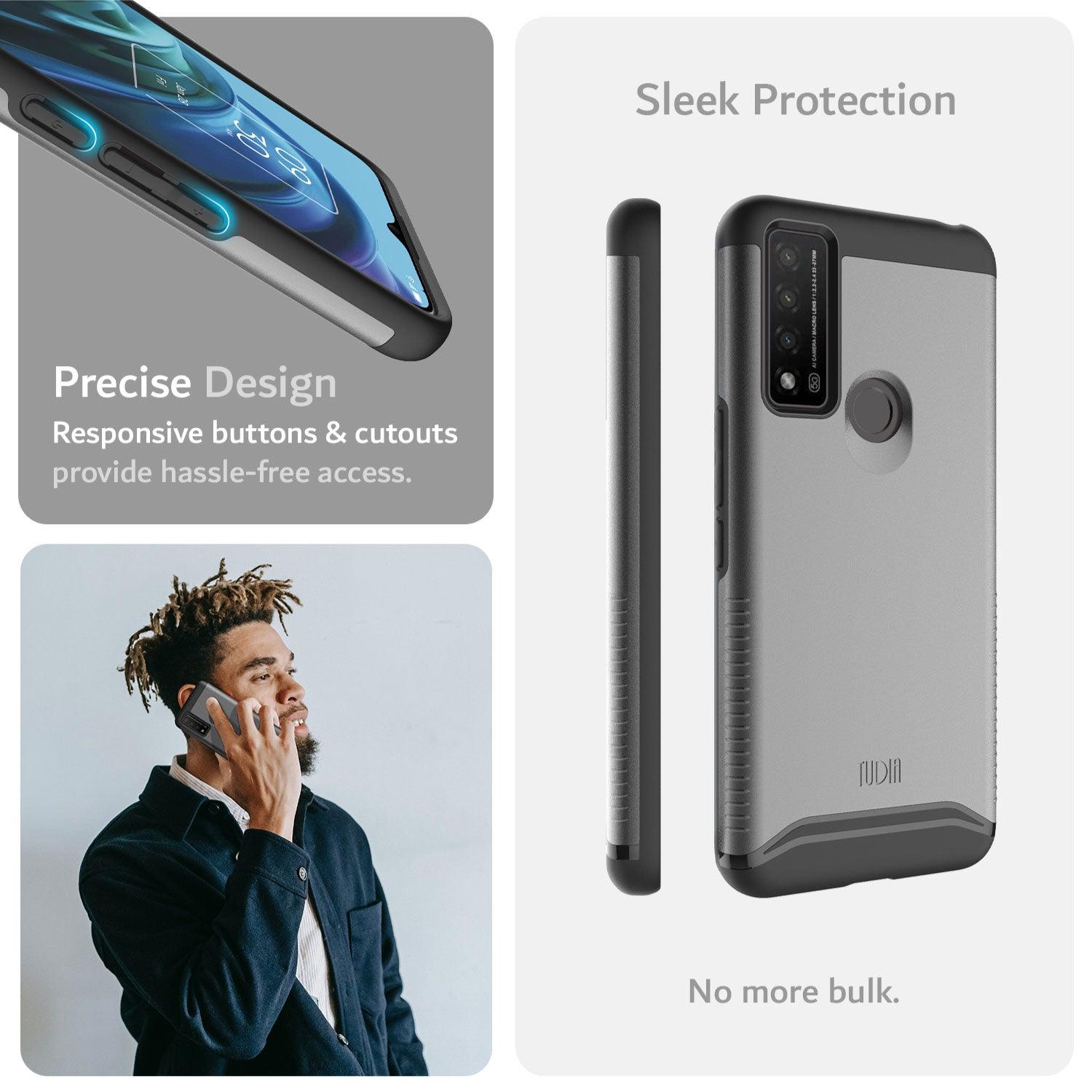 TUDIA TCL 30 XE 5G MERGE Series Case with Rugged Dual-Layer Protection, Precise Cutouts, and Responsive Buttons