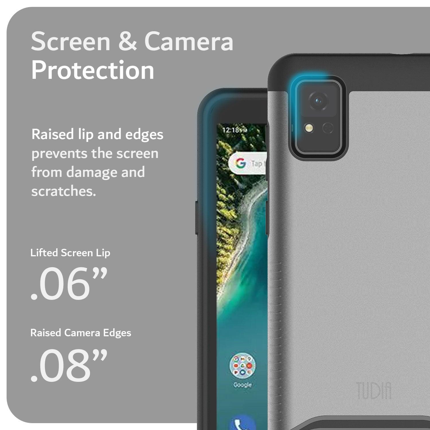 TUDIA ZTE AVID 589 Merge Series Case with heavy duty dual layer protection for screen and camera