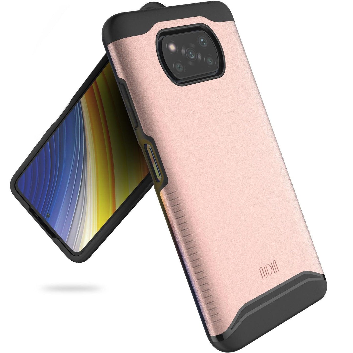 Rose Gold Xiaomi Poco X3 Pro and Poco X3 NFC heavy duty dual layer protective phone case MERGE design