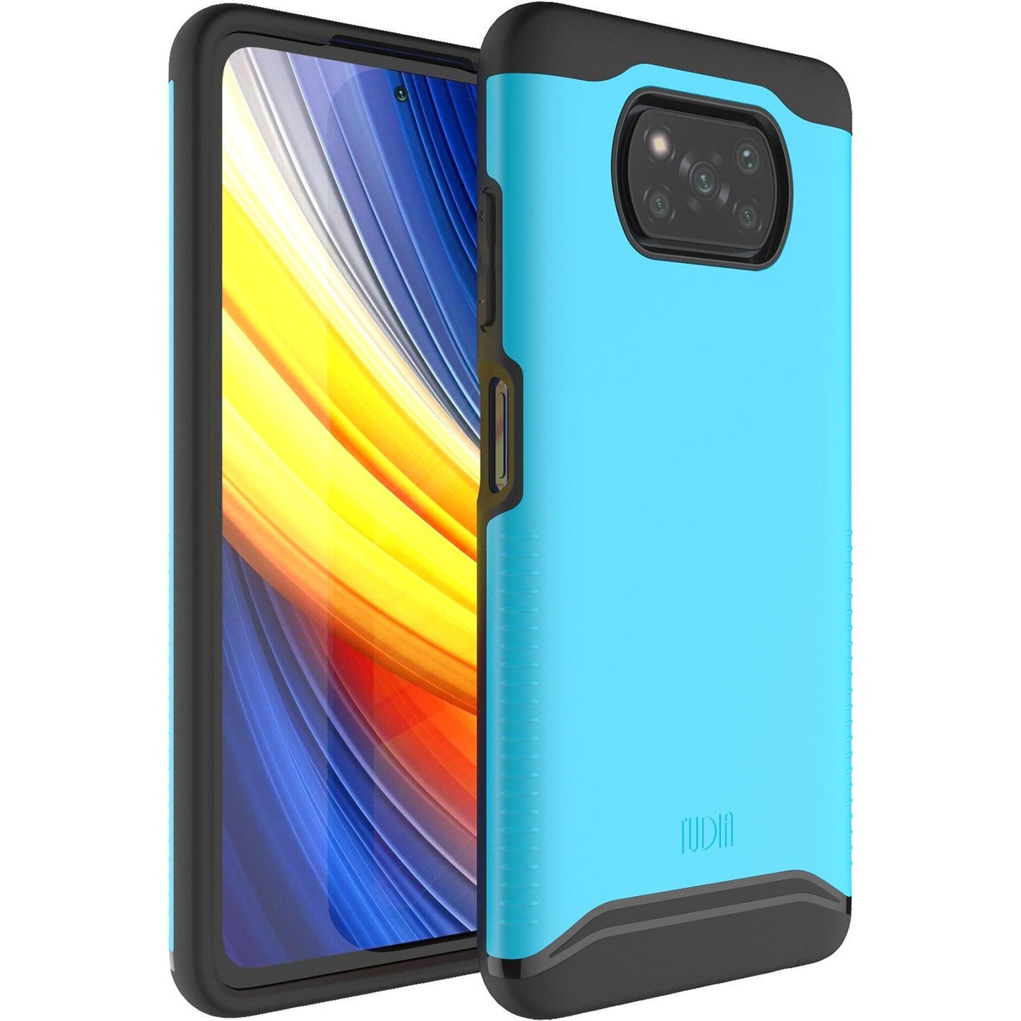 Blue MERGE heavy duty dual layer protective phone case for Xiaomi Poco X3 Pro and Poco X3 NFC, shockproof and durable cover
