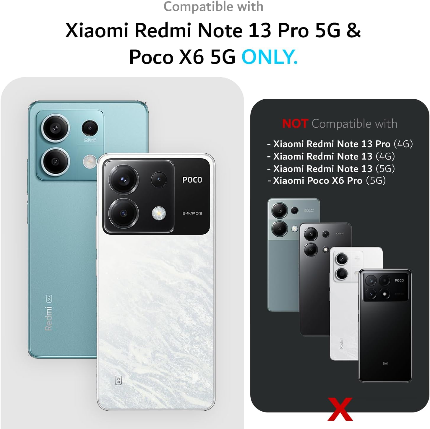 Xiaomi Redmi Note 13 Pro 5g / Poco X6 5g (2024) Case MergeGrip Heavy Duty - TUDIA Products