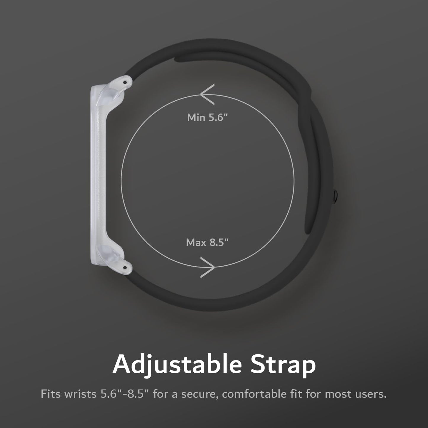 Silicone Wristband Compatible with PLAUD NotePin AI Voice Recorder [for 5.6"–8.5" Wrists]