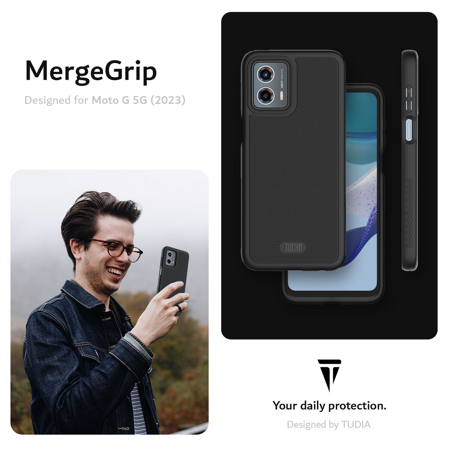 Motorola Moto G 5G (2023) Case MergeGrip Heavy Duty DualShield - TUDIA Products