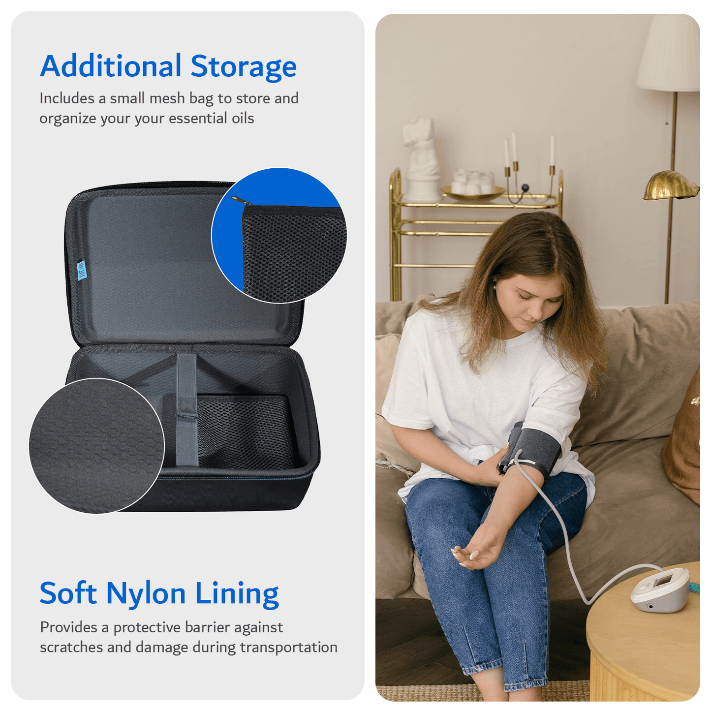 EVA Storage Carrying Case for Omron BP742N 5 Series Upper Arm Blood Pressure Monitor - TUDIA Products