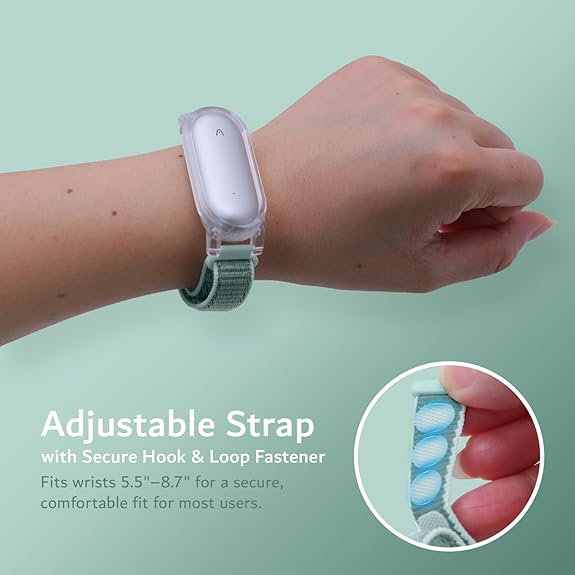 Adjustable Nylon Hook & Loop Wristband Compatible with PLAUD NotePin AI Voice Recorder [for 5.5"-8.7" Wrists]