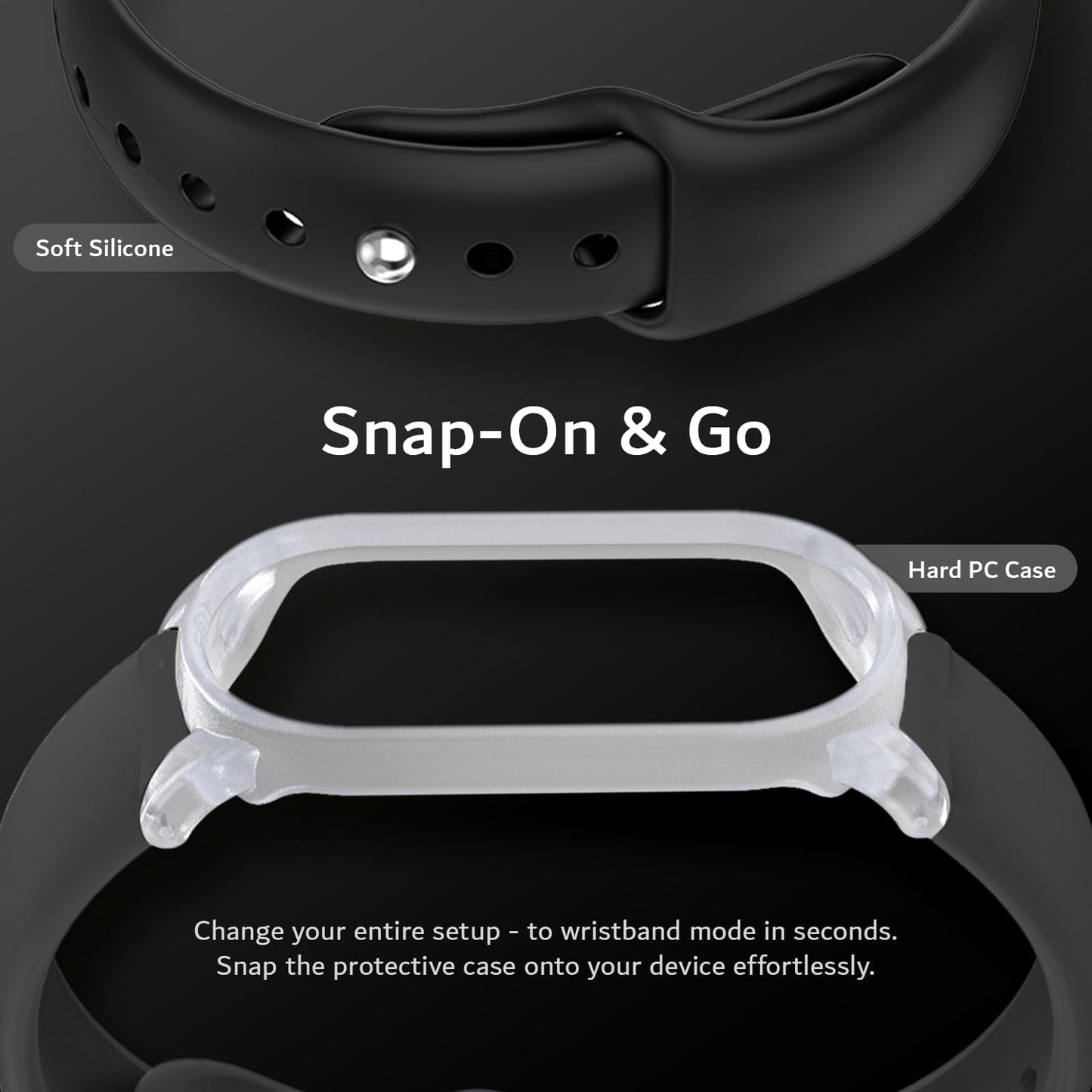 Silicone Wristband Compatible with PLAUD NotePin AI Voice Recorder [for 5.6"–8.5" Wrists]