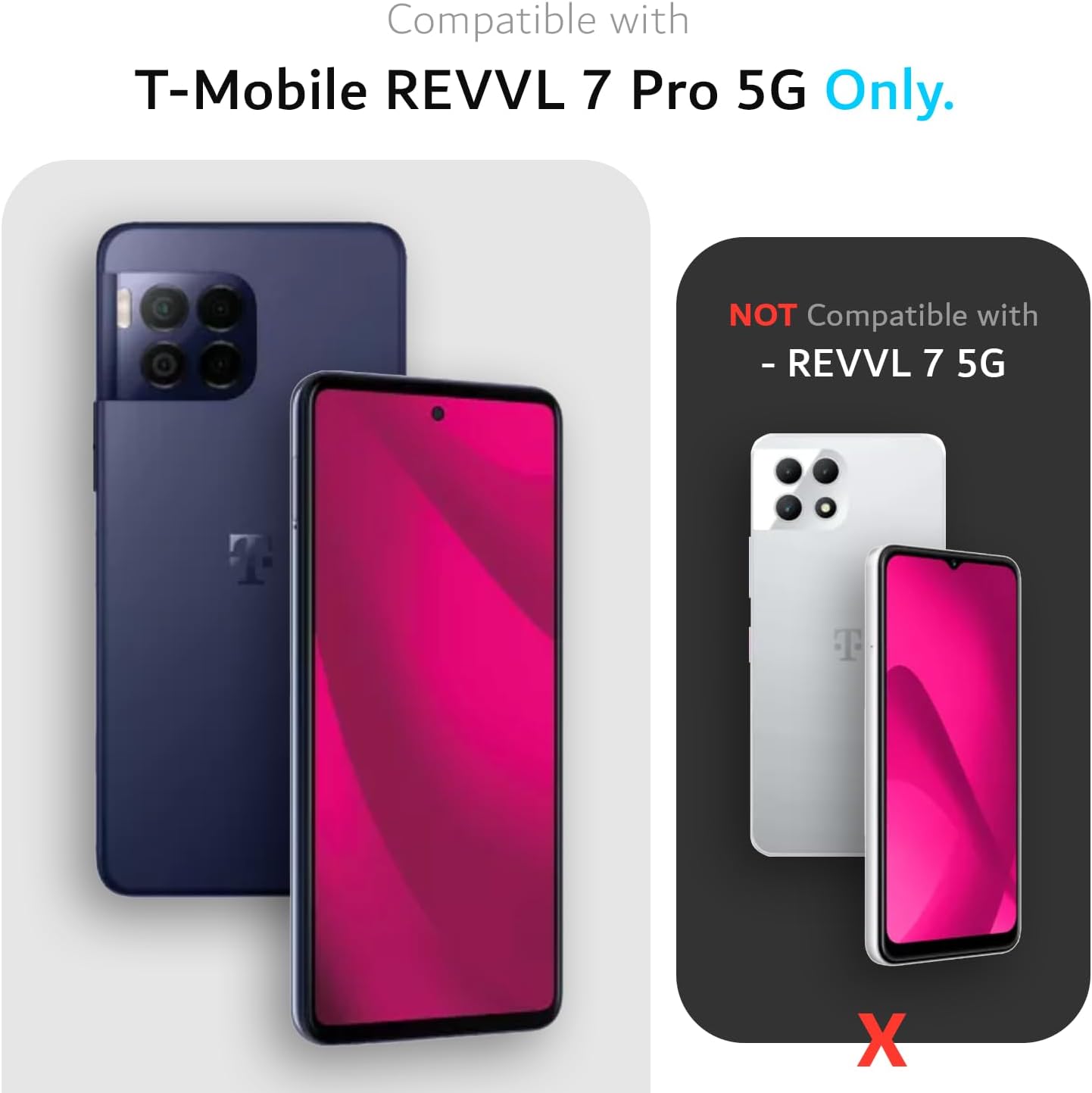 T-Mobile Revvl 7 Pro 5G (2024) Semi-Transparent Case Heavy Duty DualShield