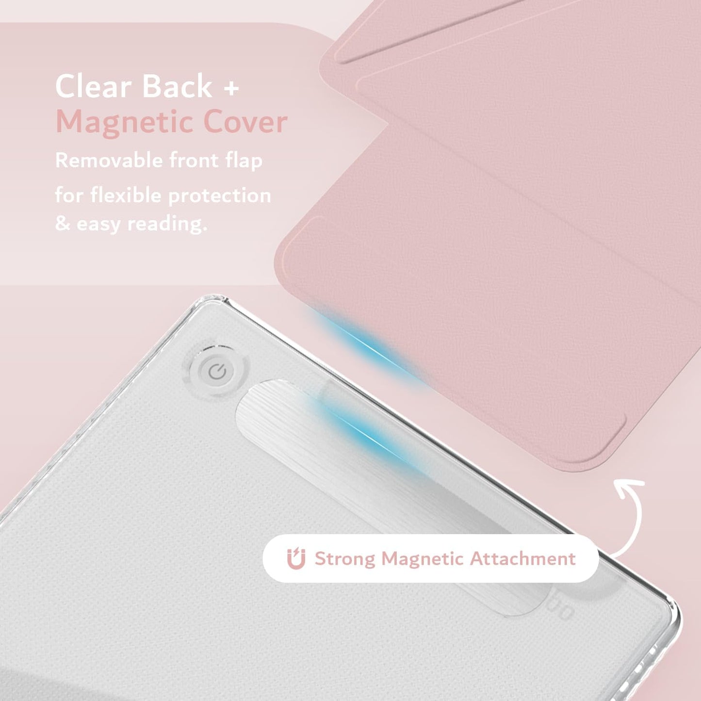 Kobo Libra Colour (2024) Case M-FLIP Detachable Clear Magnetic Fold Cover with Stylus Holder