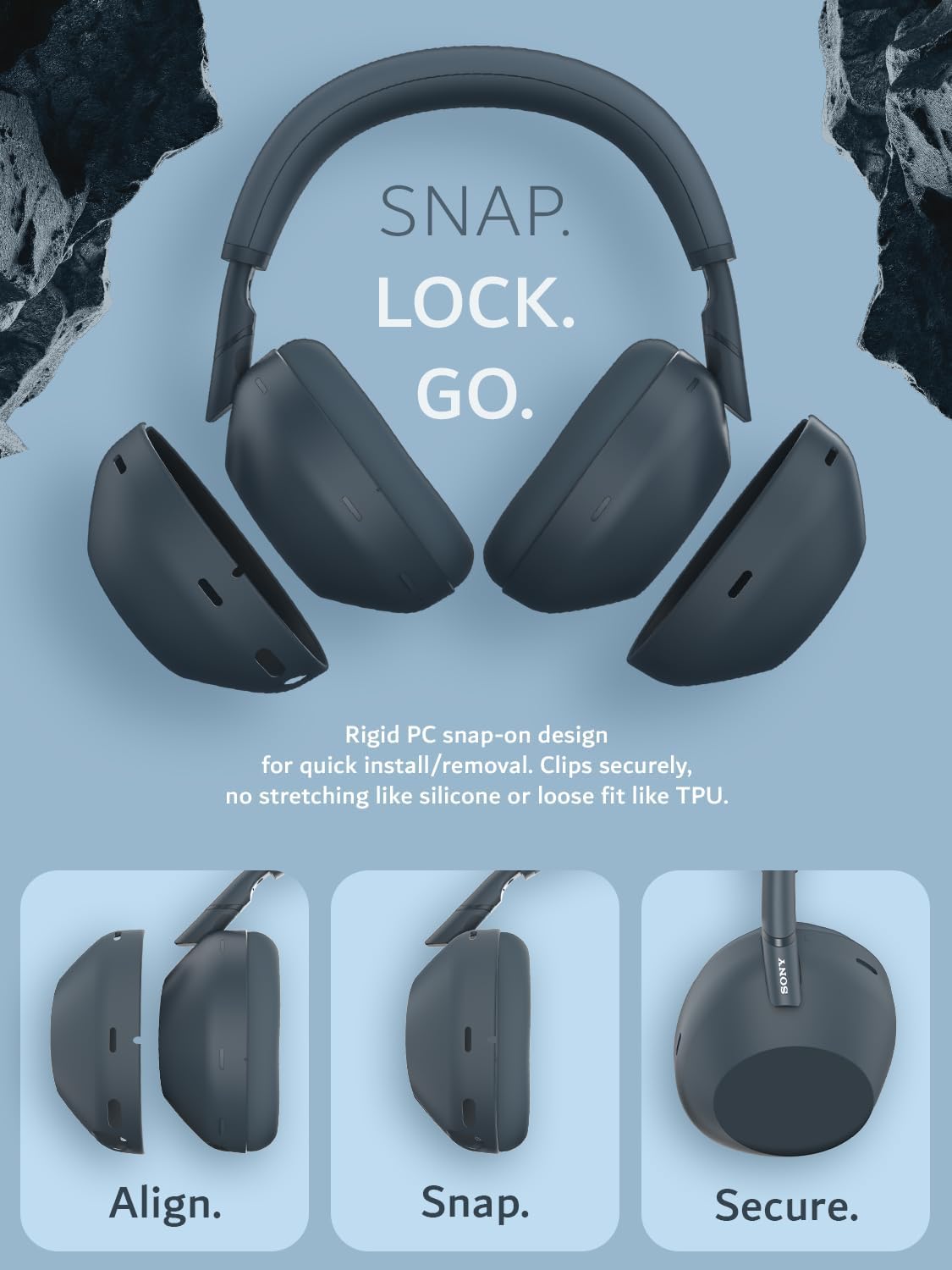 Sony WH-1000XM6 Ear Cup Protectors | Tudia Snap-on PC Case – TUDIA