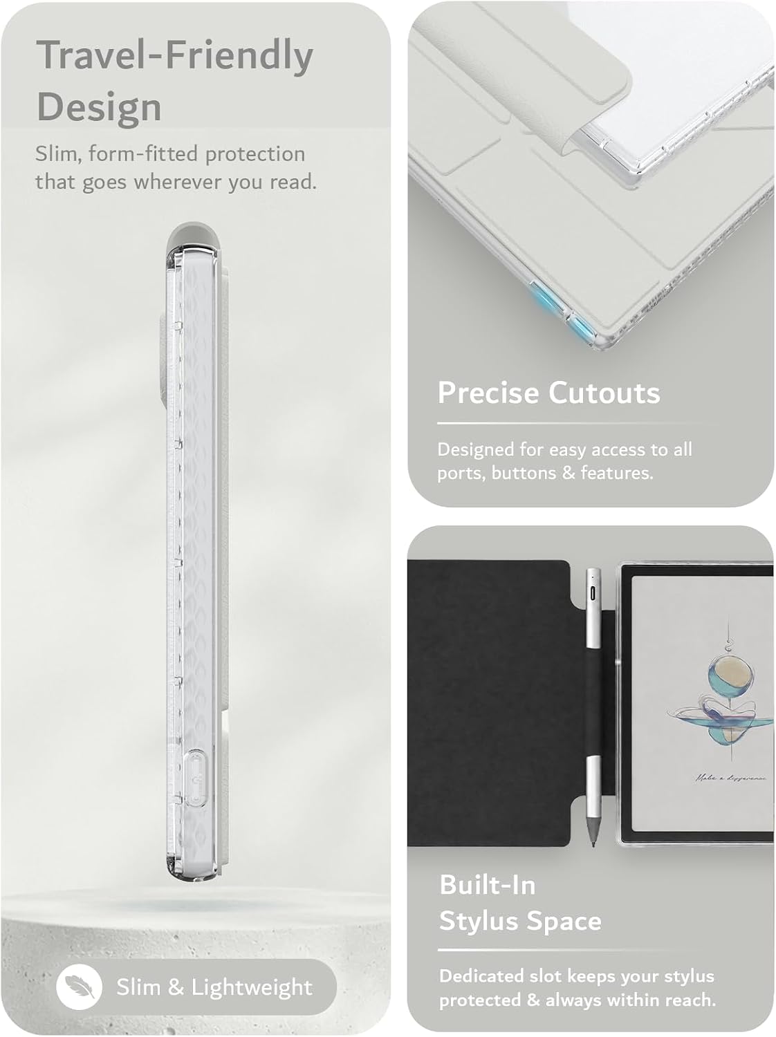 Boox Go 7 Case M-FLIP Detachable Smart Magnetic Cover with/Without Stylus