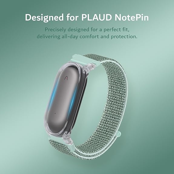 Adjustable Nylon Hook & Loop Wristband Compatible with PLAUD NotePin AI Voice Recorder [for 5.5"-8.7" Wrists]