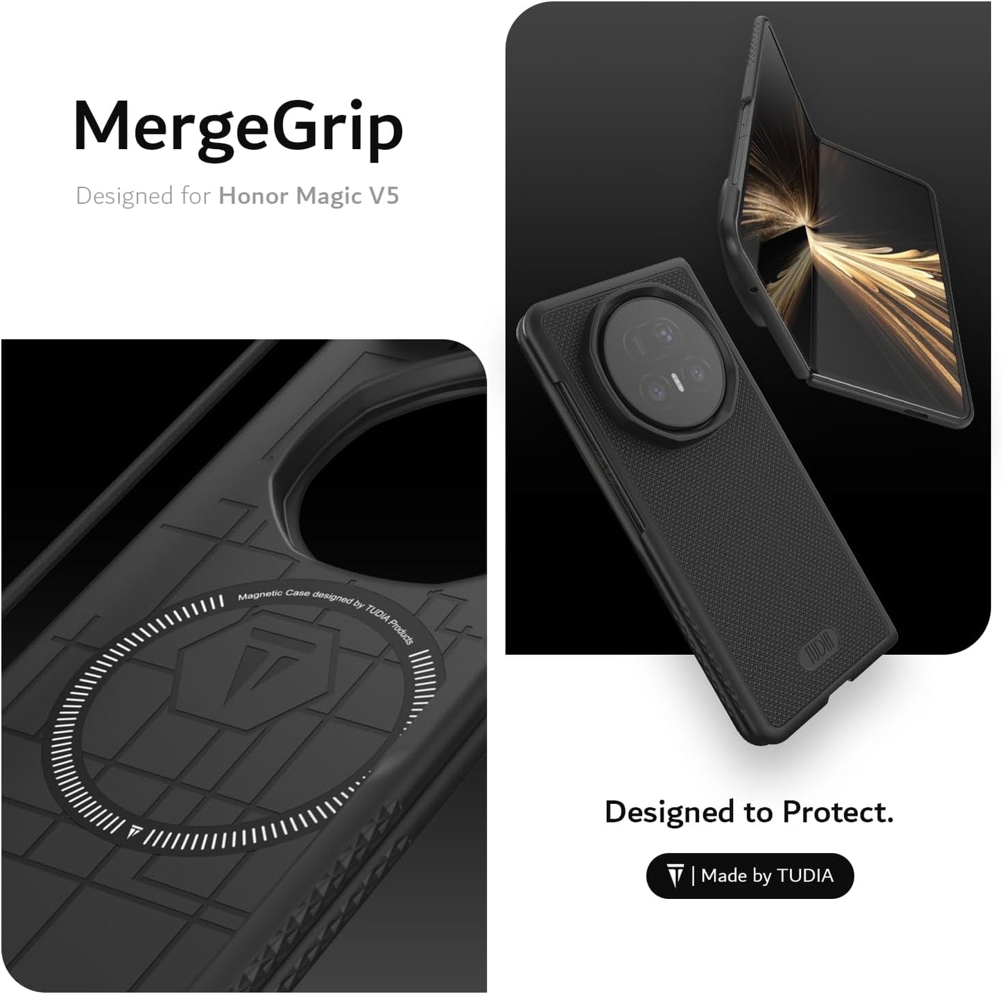 Honor Magic V5 (2025) Case MergeGrip [Magsafe] Heavy Duty Dual Shield