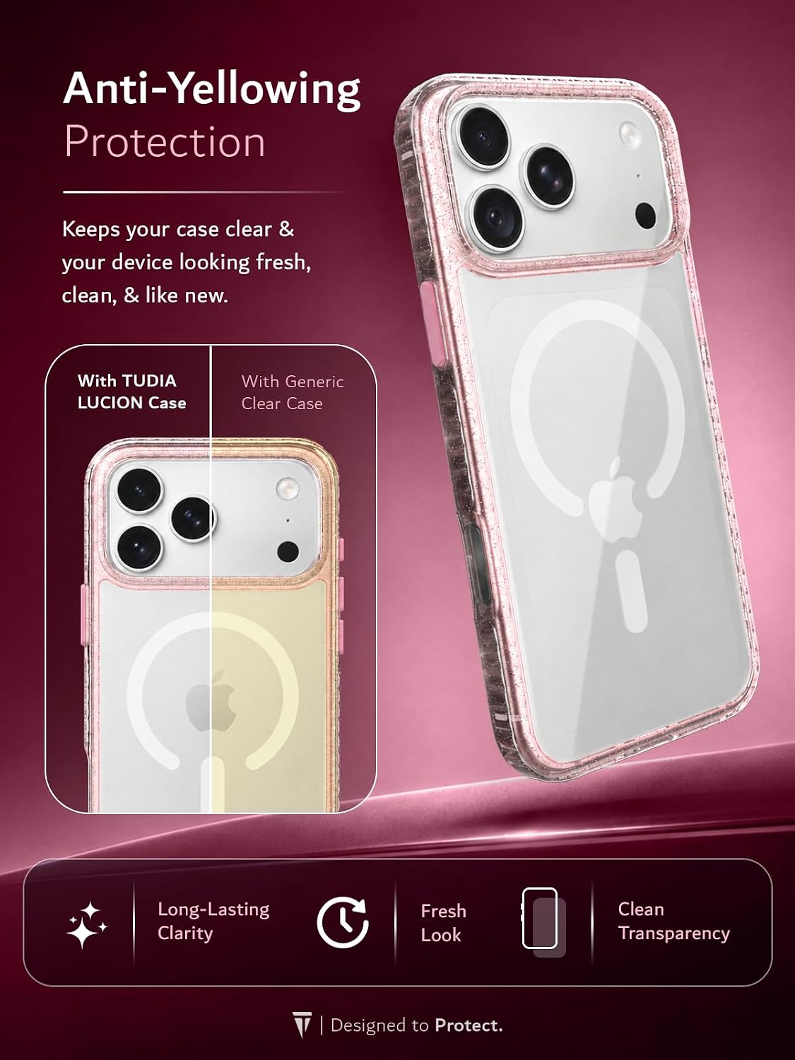iPhone 17 Pro / 18 Pro LUCION [Magsafe Compatible] Transparent Anti-Yellowing Case