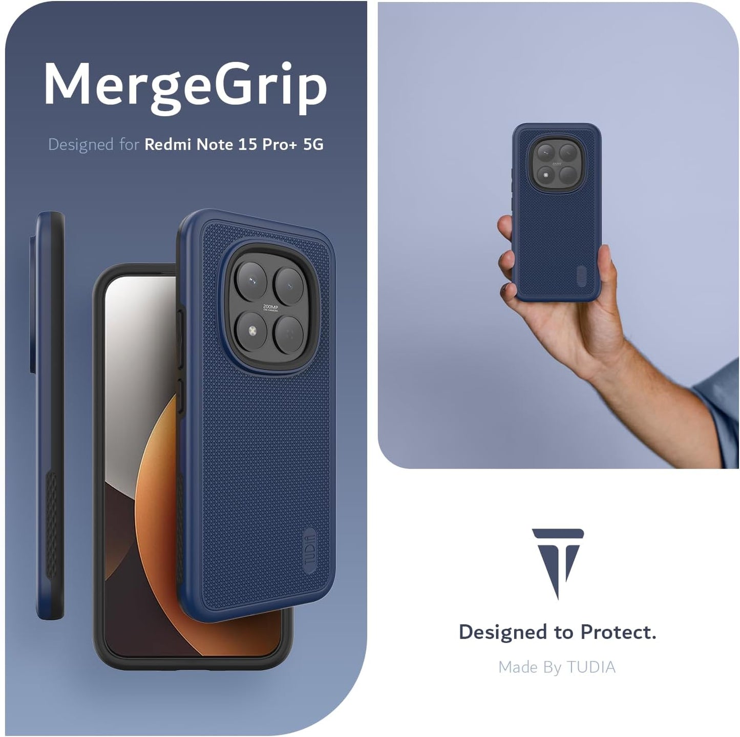 Xiaomi Redmi Note 15 Pro Plus 5G Case MergeGrip Heavy Duty Dual Shield