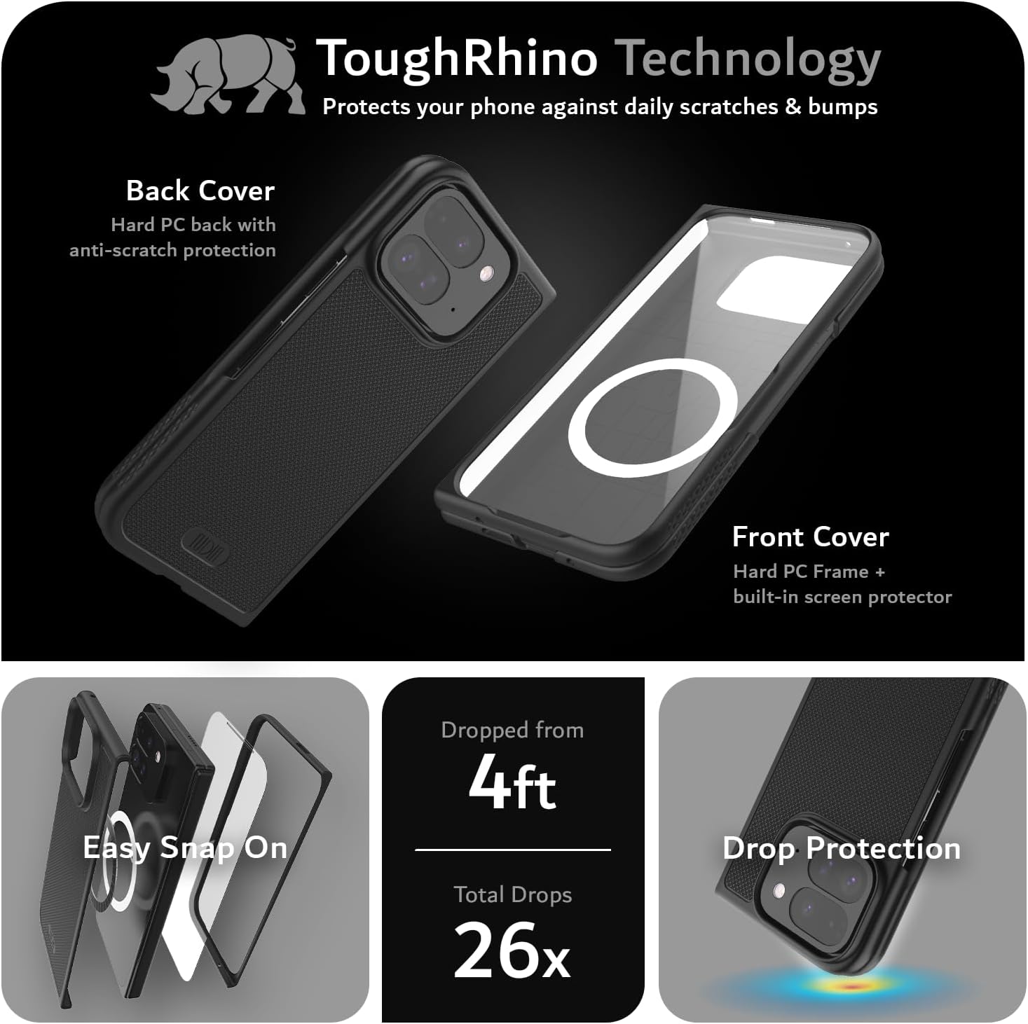 Google Pixel 9 Pro Fold (2024) MergeGrip [Magsafe] V2 with + Integrated Screen Protector - TUDIA Products