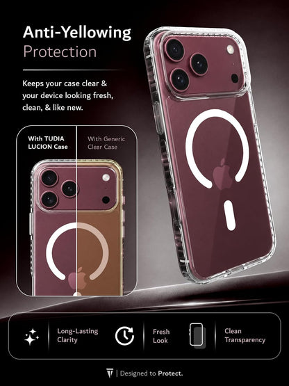 iPhone 17 Pro Max / 18 Pro Max LUCION [Magsafe Compatible] Transparent Anti-Yellowing Case