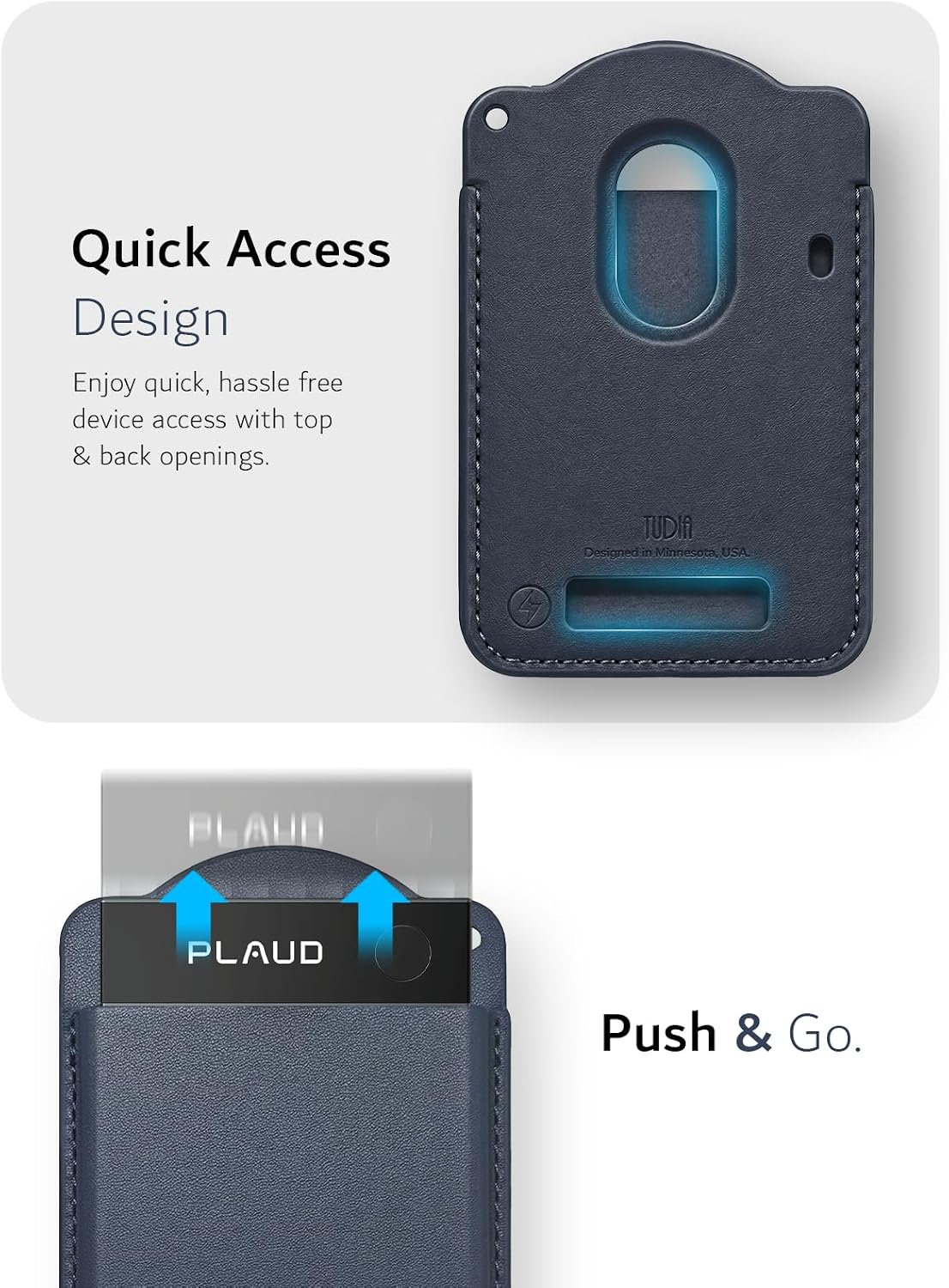 PLAUD Note Pro AI Voice Recorder Leather Magnetic Holder Case