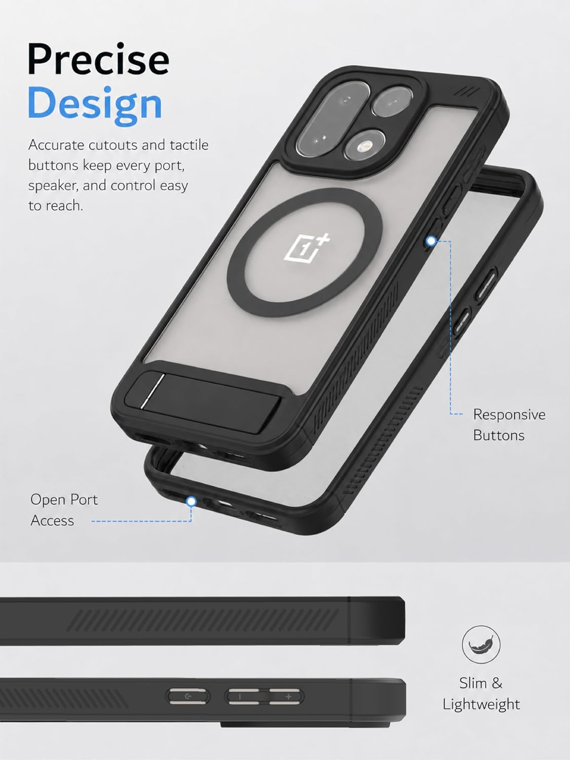 OnePlus 15 5G (2025) MagSafe Kickstad Case Lucion with Built-In Magnet
