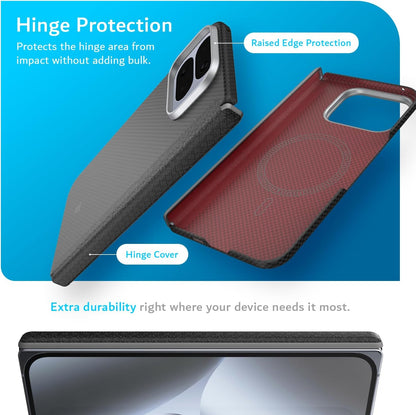 Aramid Fiber 1500D Google Pixel 10 Pro Fold 2025 [Pixelsnap & MagSafe Compatible] Case with Hinge Protection