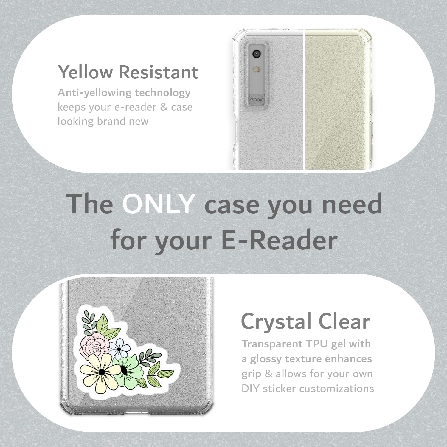 TUDIA SKN Clear for Boox Palma 2 PRO Case | Anti-Yellowing – TUDIA