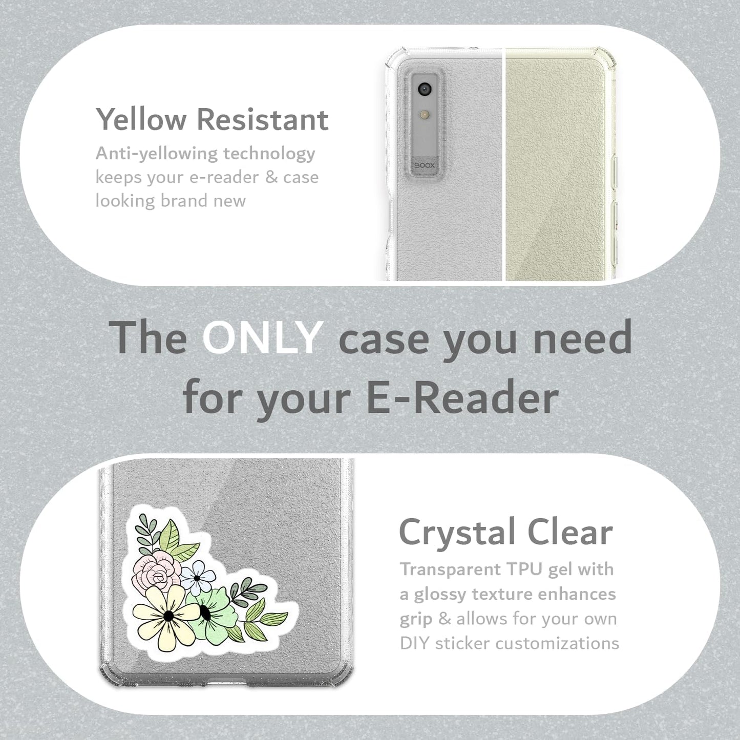 Boox Palma 2 PRO Clear Case Anti-Yellowing Silicone Gel Transparent TPU Bumper