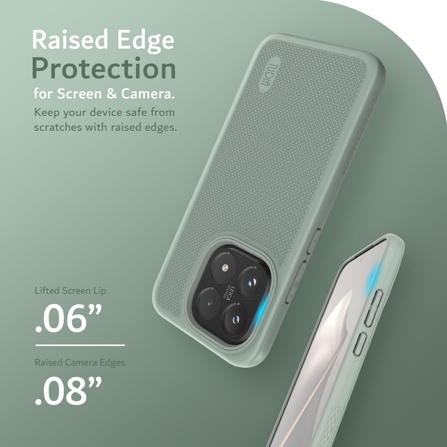 TUDIA MergeGrip Xiaomi 14 5G Case 2024 Magsafe Compatible Phone Case - Green Lily