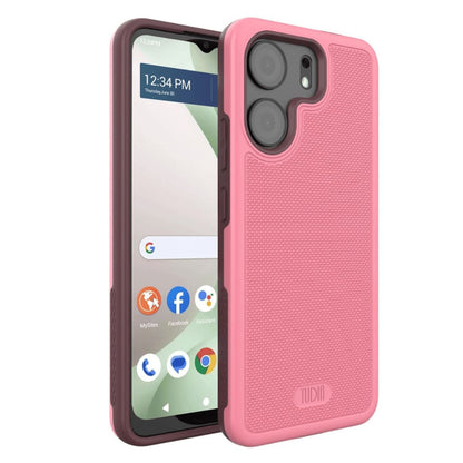 BLU View 5 MergeGrip Case in Smokey Pink – Heavy Duty DualShield Shockproof Protective Cover