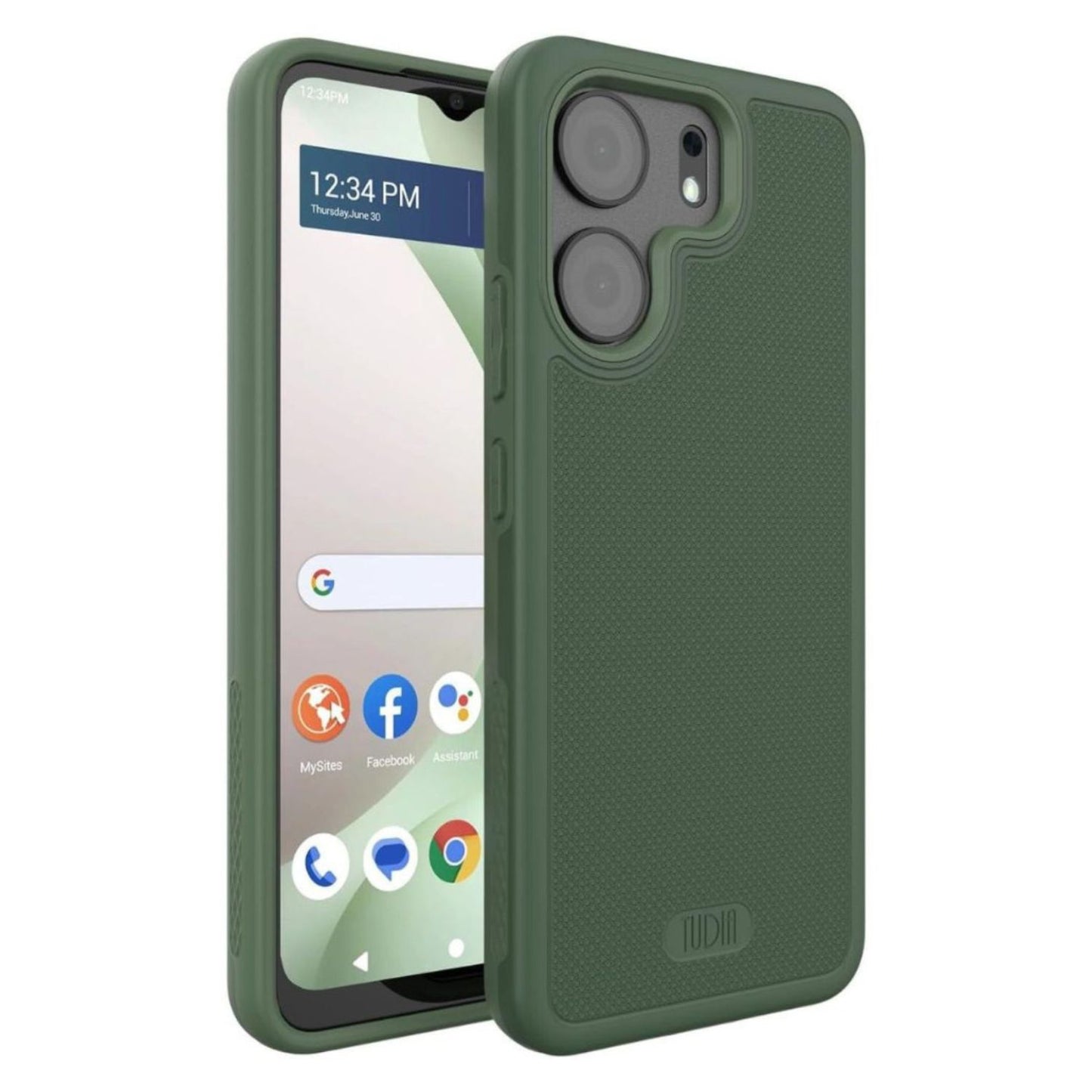 BLU View 5 Case by TUDIA MergeGrip – Pine Green Heavy Duty Shockproof DualShield Cover