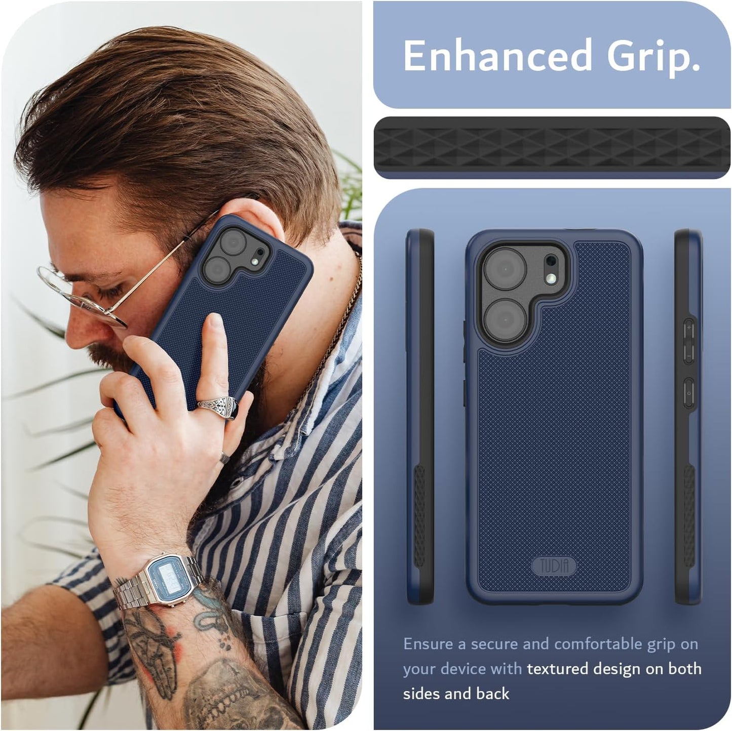 BLU View 5 Case MergeGrip Military Grade Heavy Duty DualShield Case - TUDIA Products