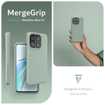 Rugged TUDIA MergeGrip case for Blackview Wave 6C with dual-layer shockproof protection and non-slip grip design